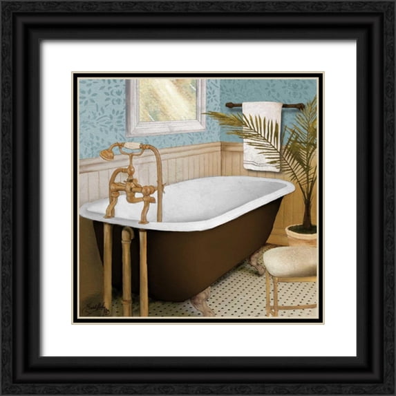 Medley, Elizabeth 12x12 Black Ornate Wood Framed with Double Matting Museum Art Print Titled - Afternoon Bath I