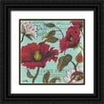 thumbnail image 1 of Medley, Elizabeth 12x12 Black Ornate Wood Framed with Double Matting Museum Art Print Titled - Paris Aqua Flowers I, 1 of 4