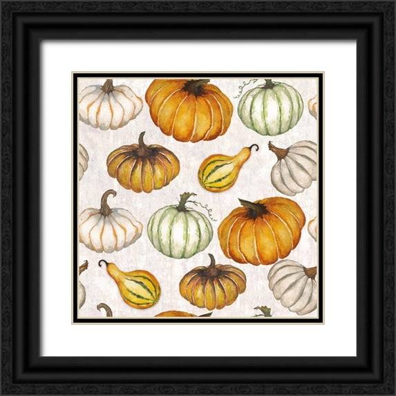 Medley, Elizabeth 12x12 Black Ornate Wood Framed with Double Matting Museum Art Print Titled - Pumpkin Pattern