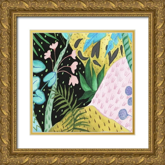 Medley, Elizabeth 12x12 Gold Ornate Wood Framed with Double Matting Museum Art Print Titled - In the Tropics I