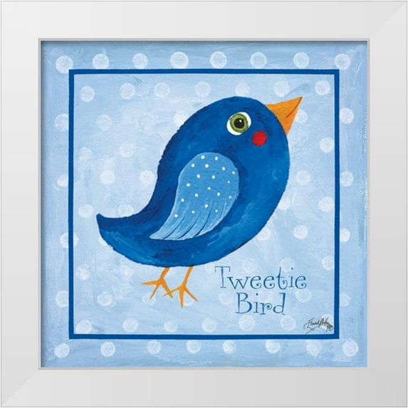 Medley, Elizabeth 12x12 White Modern Wood Framed Museum Art Print Titled - Blue Bird