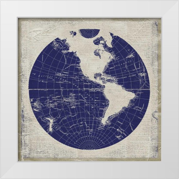 Medley, Elizabeth 12x12 White Modern Wood Framed Museum Art Print Titled - Blueprint Map I
