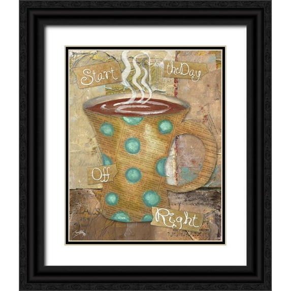 Medley, Elizabeth 12x14 Black Ornate Wood Framed with Double Matting Museum Art Print Titled - Coffee Collage II