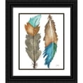 thumbnail image 1 of Medley, Elizabeth 12x14 Black Ornate Wood Framed with Double Matting Museum Art Print Titled - Decorative Feathers, 1 of 4