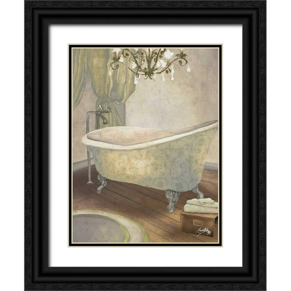 Medley, Elizabeth 12x14 Black Ornate Wood Framed with Double Matting Museum Art Print Titled - Guest Bathroom II