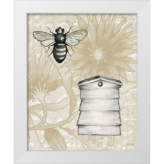 Medley, Elizabeth 12x14 White Modern Wood Framed Museum Art Print Titled - Bee Hives II