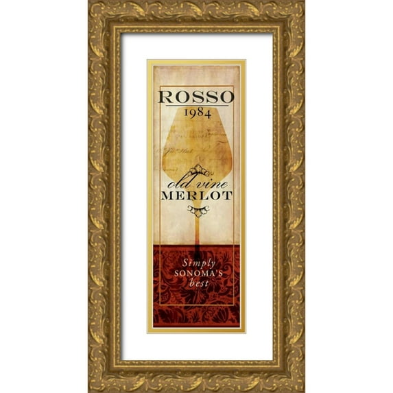 Medley, Elizabeth 13x32 Gold Ornate Wood Framed with Double Matting Museum Art Print Titled - Vino II
