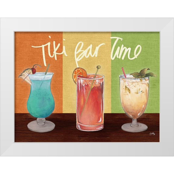 Medley, Elizabeth 14x12 White Modern Wood Framed Museum Art Print Titled - Tiki Bar Time