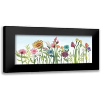 Medley, Elizabeth 14x8 Black Modern Framed Museum Art Print Titled - Swaying Blooms I