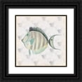 thumbnail image 1 of Medley, Elizabeth 15x15 Black Ornate Wood Framed with Double Matting Museum Art Print Titled - Neutral Vintage Fish I, 1 of 4