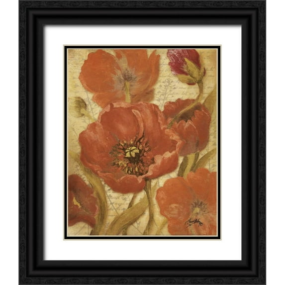 Medley, Elizabeth 15x18 Black Ornate Wood Framed with Double Matting Museum Art Print Titled - Red Scripted Beauty II