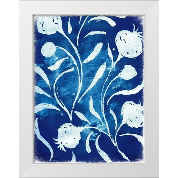 Medley, Elizabeth 15x18 White Modern Wood Framed Museum Art Print Titled - Azure Flora II