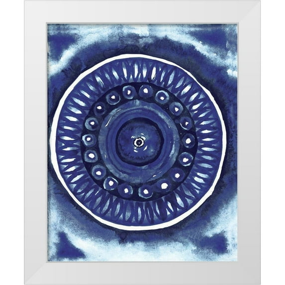 Medley, Elizabeth 15x18 White Modern Wood Framed Museum Art Print Titled - Shibori Circle II