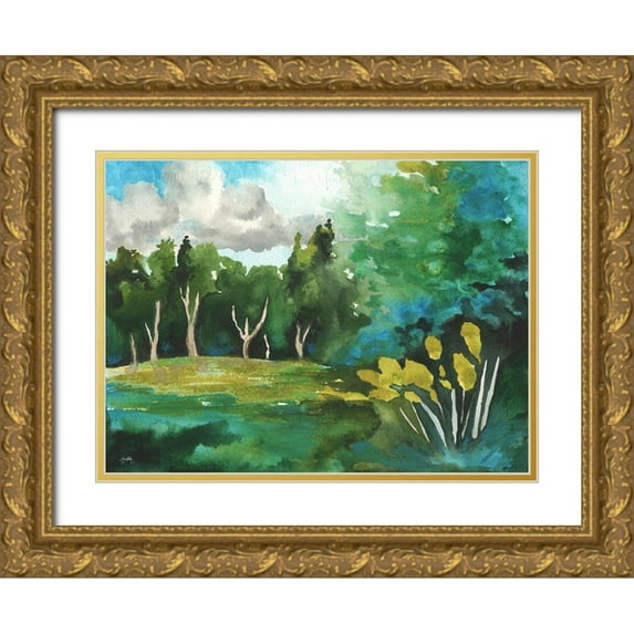 Medley, Elizabeth 18x14 Gold Ornate Wood Framed with Double Matting Museum Art Print Titled - Small Village II