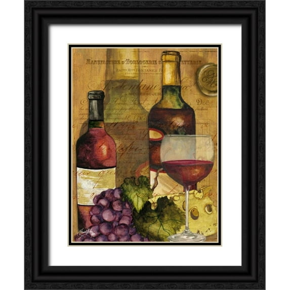 Medley, Elizabeth 19x24 Black Ornate Wood Framed with Double Matting Museum Art Print Titled - A Good Vintage on Gold I