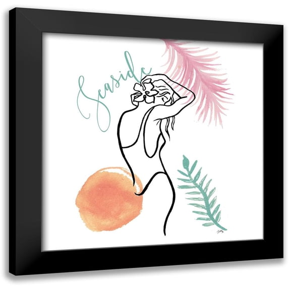 Medley, Elizabeth 20x20 Black Modern Framed Museum Art Print Titled - Seaside Summer Figurative I