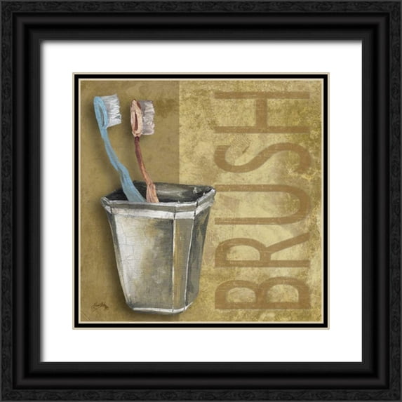 Medley, Elizabeth 20x20 Black Ornate Wood Framed with Double Matting Museum Art Print Titled - Brush