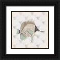 thumbnail image 1 of Medley, Elizabeth 20x20 Black Ornate Wood Framed with Double Matting Museum Art Print Titled - Neutral Vintage Fish III, 1 of 4
