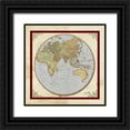 thumbnail image 1 of Medley, Elizabeth 20x20 Black Ornate Wood Framed with Double Matting Museum Art Print Titled - Red and Cream Map II, 1 of 4