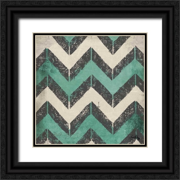 Medley, Elizabeth 20x20 Black Ornate Wood Framed with Double Matting Museum Art Print Titled - Turquoise Modele I