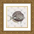 thumbnail image 1 of Medley, Elizabeth 20x20 Gold Ornate Wood Framed with Double Matting Museum Art Print Titled - Neutral Vintage Fish II, 1 of 4