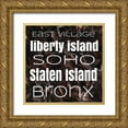 thumbnail image 1 of Medley, Elizabeth 20x20 Gold Ornate Wood Framed with Double Matting Museum Art Print Titled - New York Boroughs I, 1 of 4