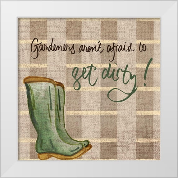 Medley, Elizabeth 20x20 White Modern Wood Framed Museum Art Print Titled - Get Dirty