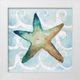 thumbnail image 1 of Medley, Elizabeth 20x20 White Modern Wood Framed Museum Art Print Titled - Sea Creatures on Waves I, 1 of 4