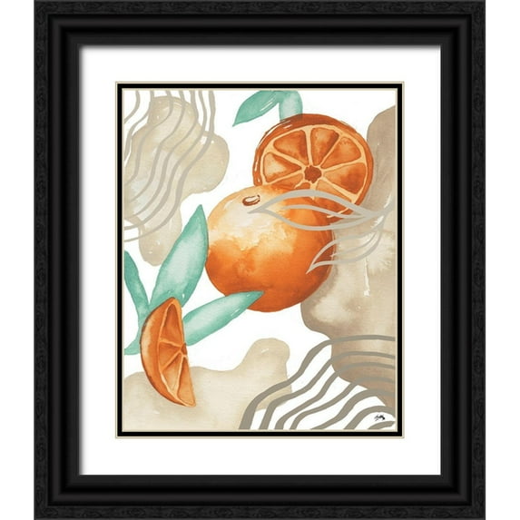Medley, Elizabeth 20x24 Black Ornate Wood Framed with Double Matting Museum Art Print Titled - Art Deco Orange