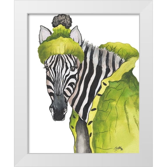 Medley, Elizabeth 20x24 White Modern Wood Framed Museum Art Print Titled - Zebra Fashion