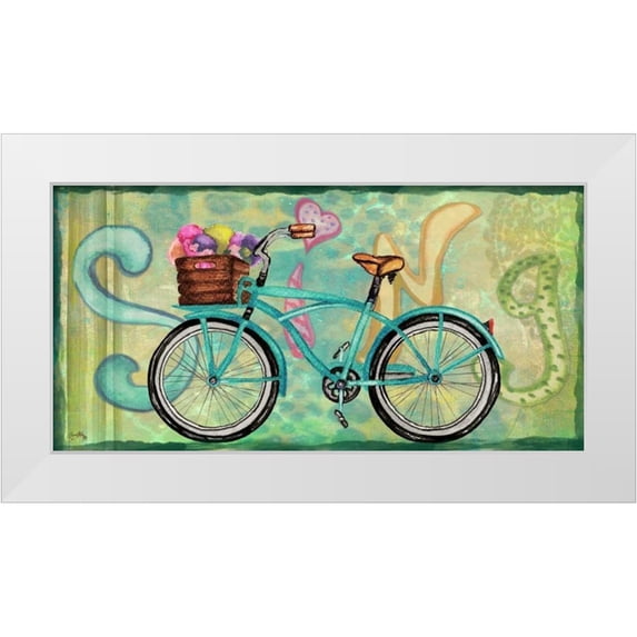 Medley, Elizabeth 24x14 White Modern Wood Framed Museum Art Print Titled - Sing and Play Bike I