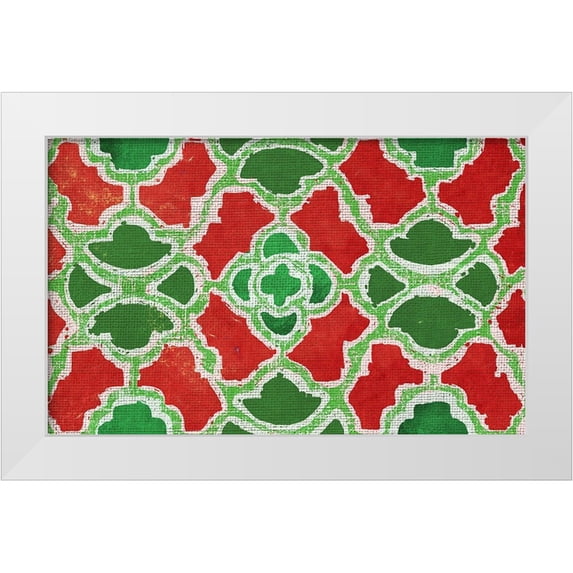 Medley, Elizabeth 24x16 White Modern Wood Framed Museum Art Print Titled - Christmas Pattern