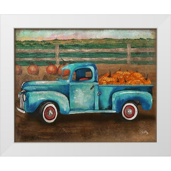 Medley, Elizabeth 24x20 White Modern Wood Framed Museum Art Print Titled - Truck Harvest I