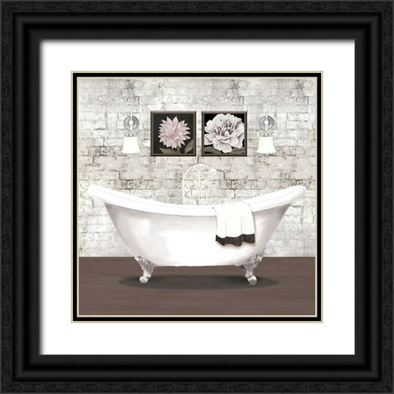 Medley, Elizabeth 26x26 Black Ornate Wood Framed with Double Matting Museum Art Print Titled - Brick Bath I