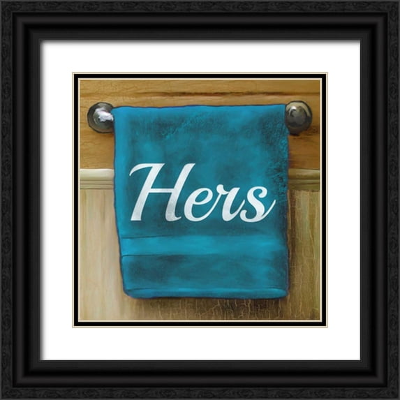 Medley, Elizabeth 26x26 Black Ornate Wood Framed with Double Matting Museum Art Print Titled - Her Towel