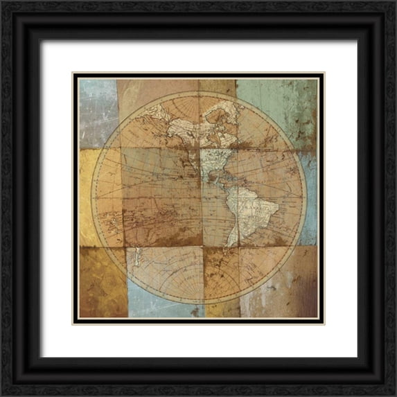 Medley, Elizabeth 26x26 Black Ornate Wood Framed with Double Matting Museum Art Print Titled - Single Map
