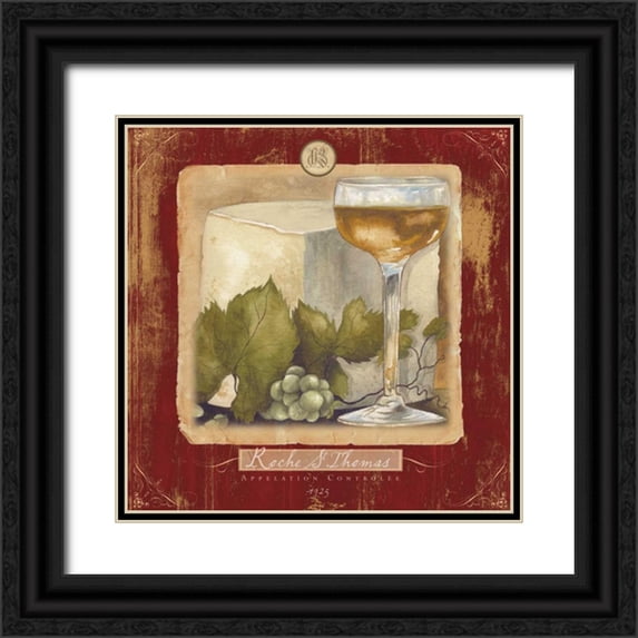 Medley, Elizabeth 26x26 Black Ornate Wood Framed with Double Matting Museum Art Print Titled - Wine and Cheese II