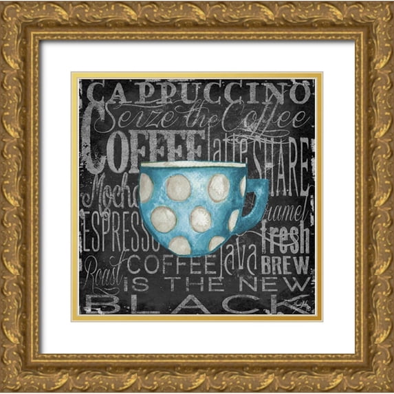 Medley, Elizabeth 26x26 Gold Ornate Wood Framed with Double Matting Museum Art Print Titled - Coffee of the Day VI
