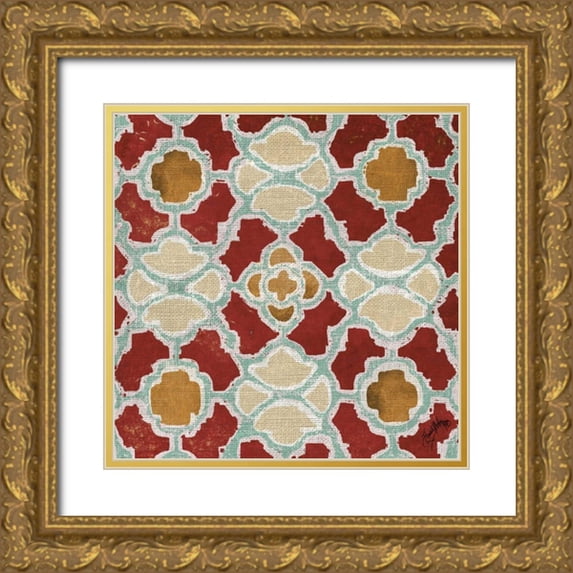 Medley, Elizabeth 26x26 Gold Ornate Wood Framed with Double Matting Museum Art Print Titled - Moroccan Modele I