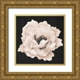 thumbnail image 1 of Medley, Elizabeth 26x26 Gold Ornate Wood Framed with Double Matting Museum Art Print Titled - Pink Flower on Black I, 1 of 4