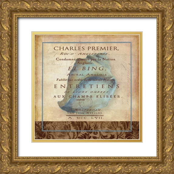 Medley, Elizabeth 26x26 Gold Ornate Wood Framed with Double Matting Museum Art Print Titled - Vintage Shell I
