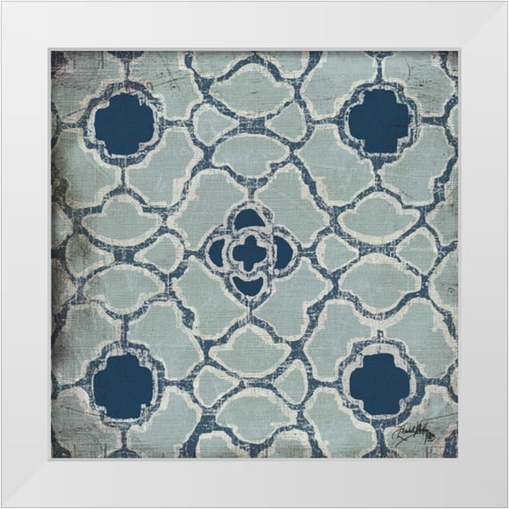 Medley, Elizabeth 26x26 White Modern Wood Framed Museum Art Print Titled - Blue Modele III