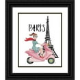 thumbnail image 1 of Medley, Elizabeth 26x32 Black Ornate Wood Framed with Double Matting Museum Art Print Titled - Paris By Moped, 1 of 4