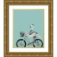 thumbnail image 1 of Medley, Elizabeth 26x32 Gold Ornate Wood Framed with Double Matting Museum Art Print Titled - What A Wild Ride On Teal I, 1 of 4