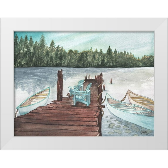 Medley, Elizabeth 32x25 White Modern Wood Framed Museum Art Print Titled - Lake