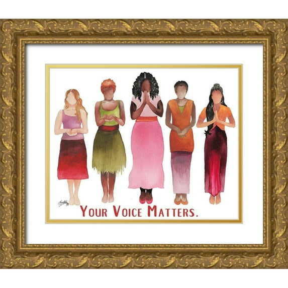 Medley, Elizabeth 32x26 Gold Ornate Wood Framed with Double Matting Museum Art Print Titled - Your Voice Matters