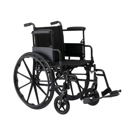Medline 18" Foldable K4 Wheelchair with Swing Back Desk Length Removable Height Adustable Arms & Swing Away Footrests, 300 lbs. Capacity