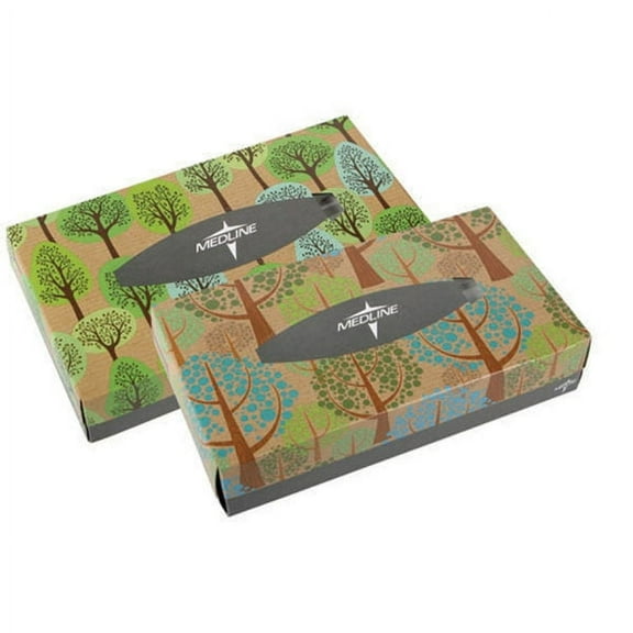 Medline 2-Ply Facial Tissues, 100% Recycled, White, 90 Sheets Per Box, Case Of 30 Boxes
