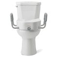 thumbnail image 1 of Medline Elongated Toilet Seat Riser with Arms for Seniors, Locking, Fits Most Toilets, 400 lb Weight Capacity, White, 1 of 6
