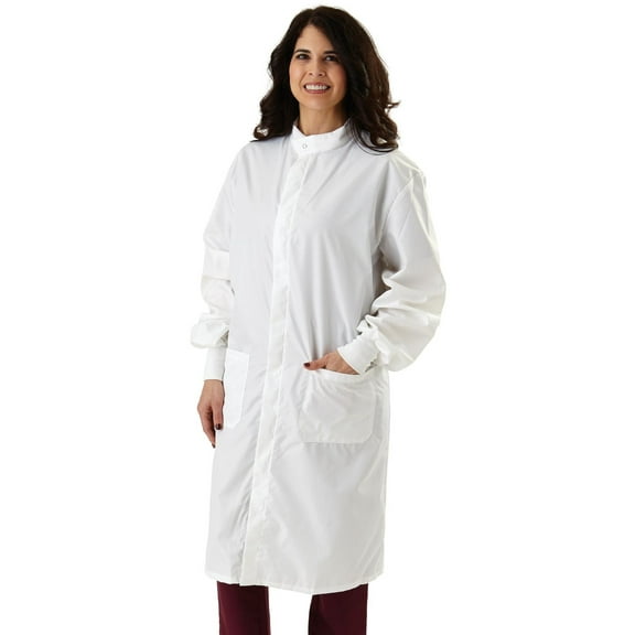 Medline 6620BLHL Unisex ASEP A/S Barrier Lab Coats - L, White